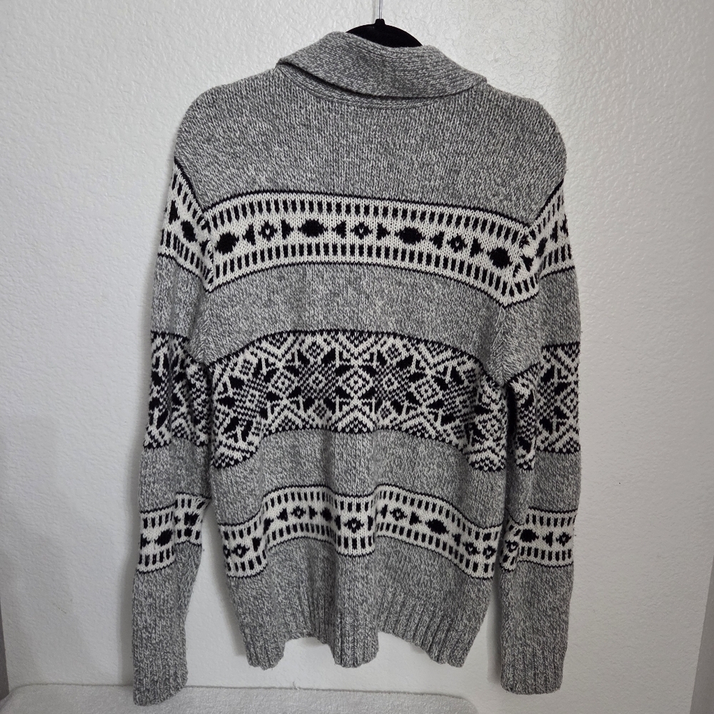 Old Navy Fair Isle shawl collar button-up cardigan sweater Men's Size Large - Picture 2 of 6
